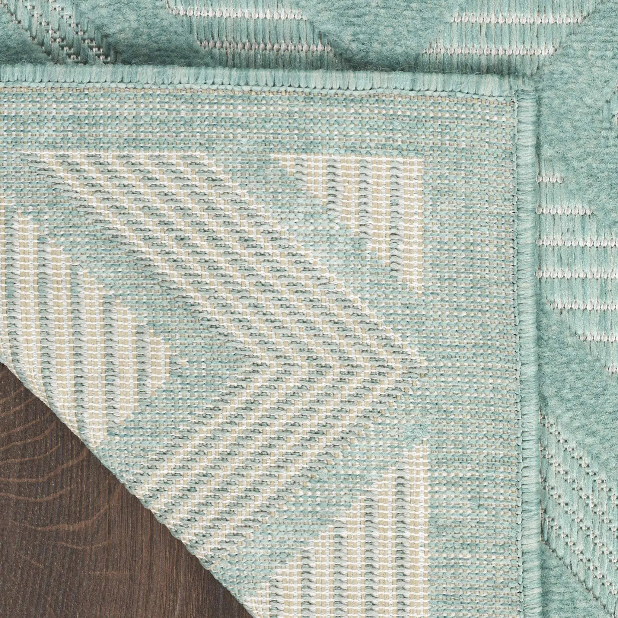 4' X 6' Aqua Indoor Outdoor Area Rug - GreatEagleInc