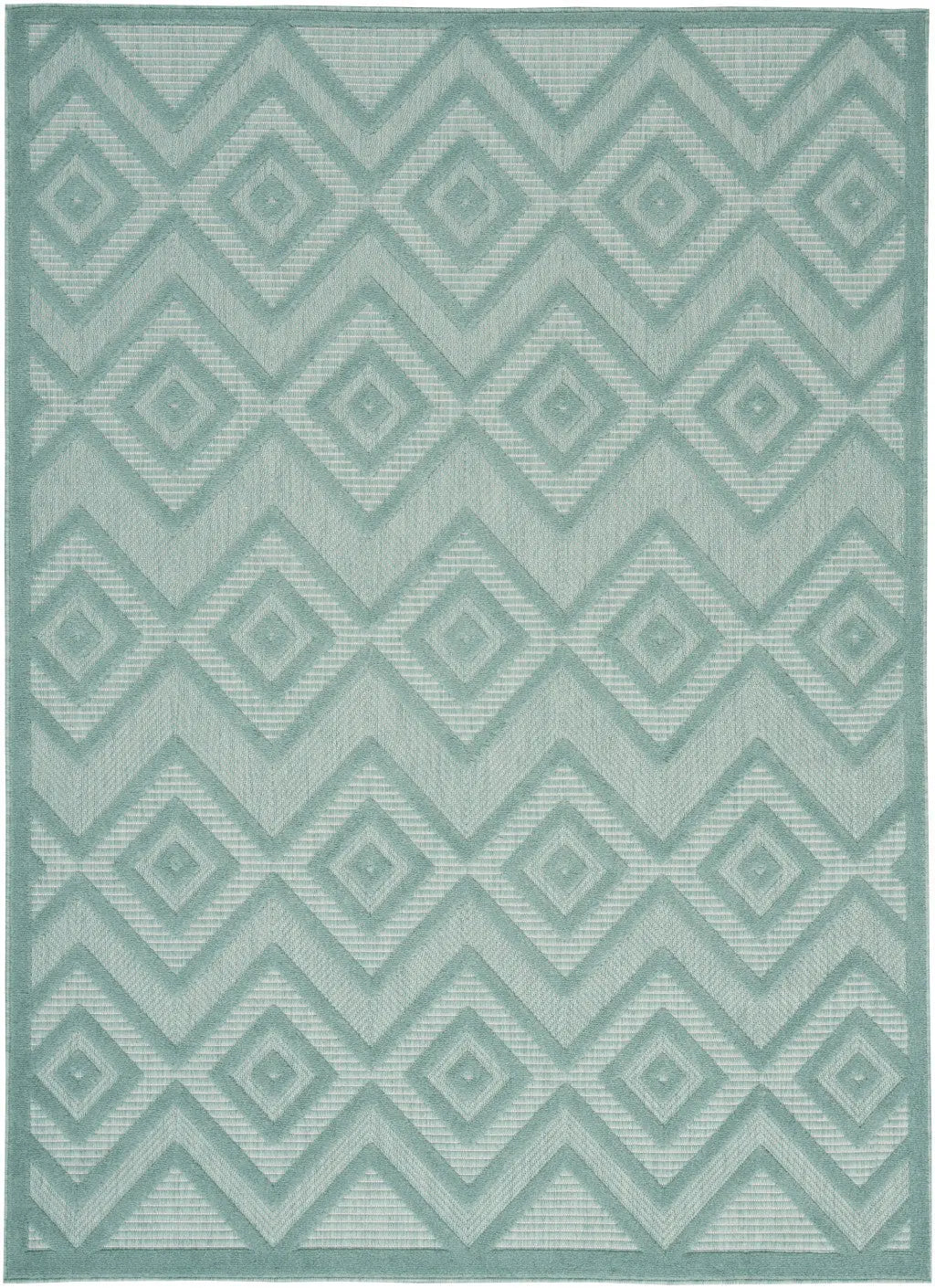 4' X 6' Aqua Indoor Outdoor Area Rug - GreatEagleInc