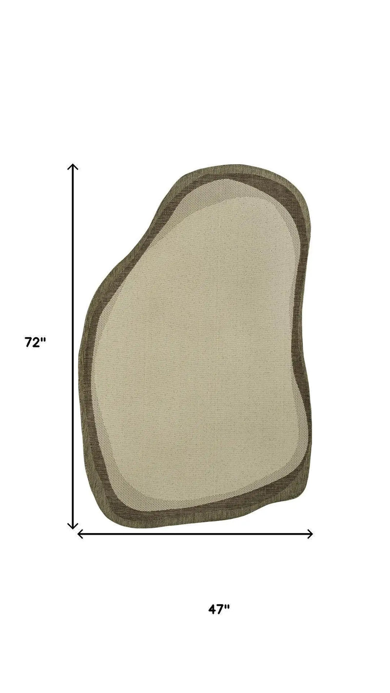 4' X 6' Beige And Brown Abstract Indoor Outdoor Area Rug Homeroots Outdoor