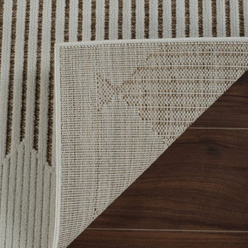 4' X 6' Beige And Brown Geometric Distressed Indoor Outdoor Area Rug Homeroots Outdoor