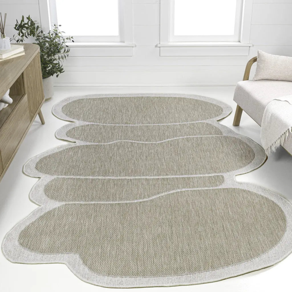 4' X 6' Beige And Cream Medallion Indoor Outdoor Area Rug Homeroots Outdoor