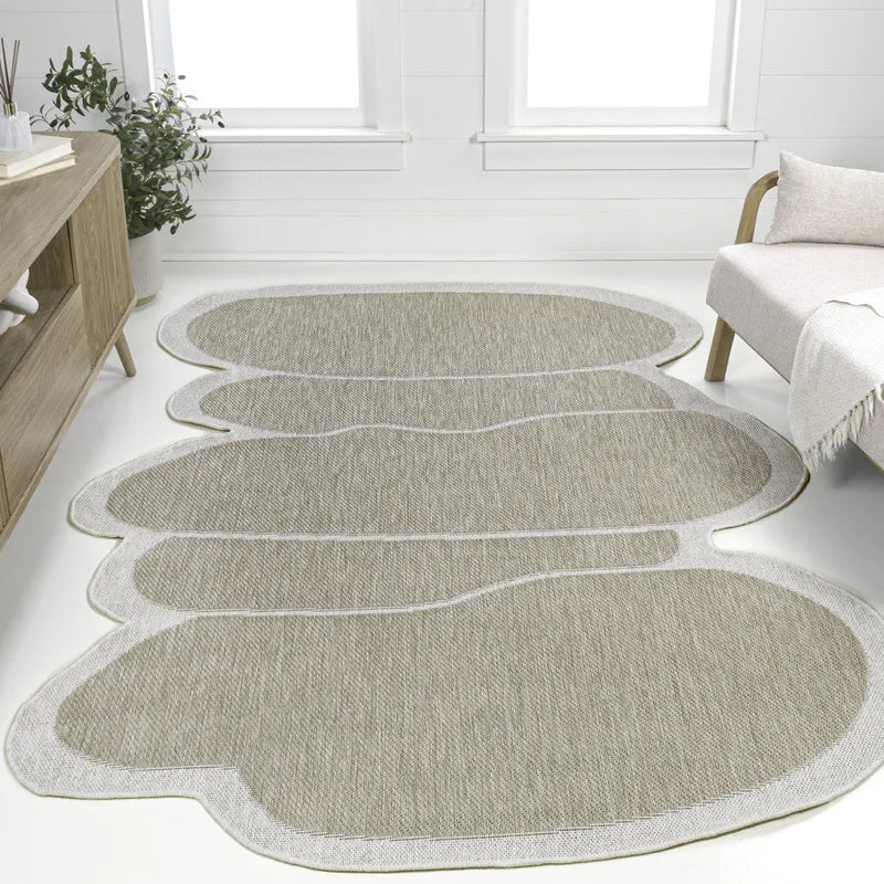 4' X 6' Beige And Cream Medallion Indoor Outdoor Area Rug Homeroots Outdoor
