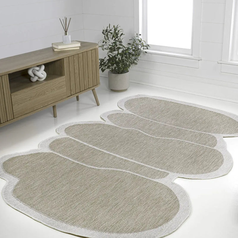 4' X 6' Beige And Cream Medallion Indoor Outdoor Area Rug Homeroots Outdoor