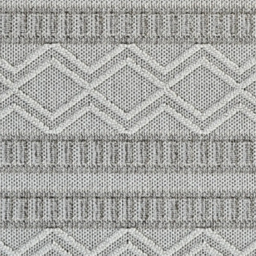 4' X 6' Beige And Gray Striped Distressed Indoor Outdoor Area Rug - GreatEagleInc