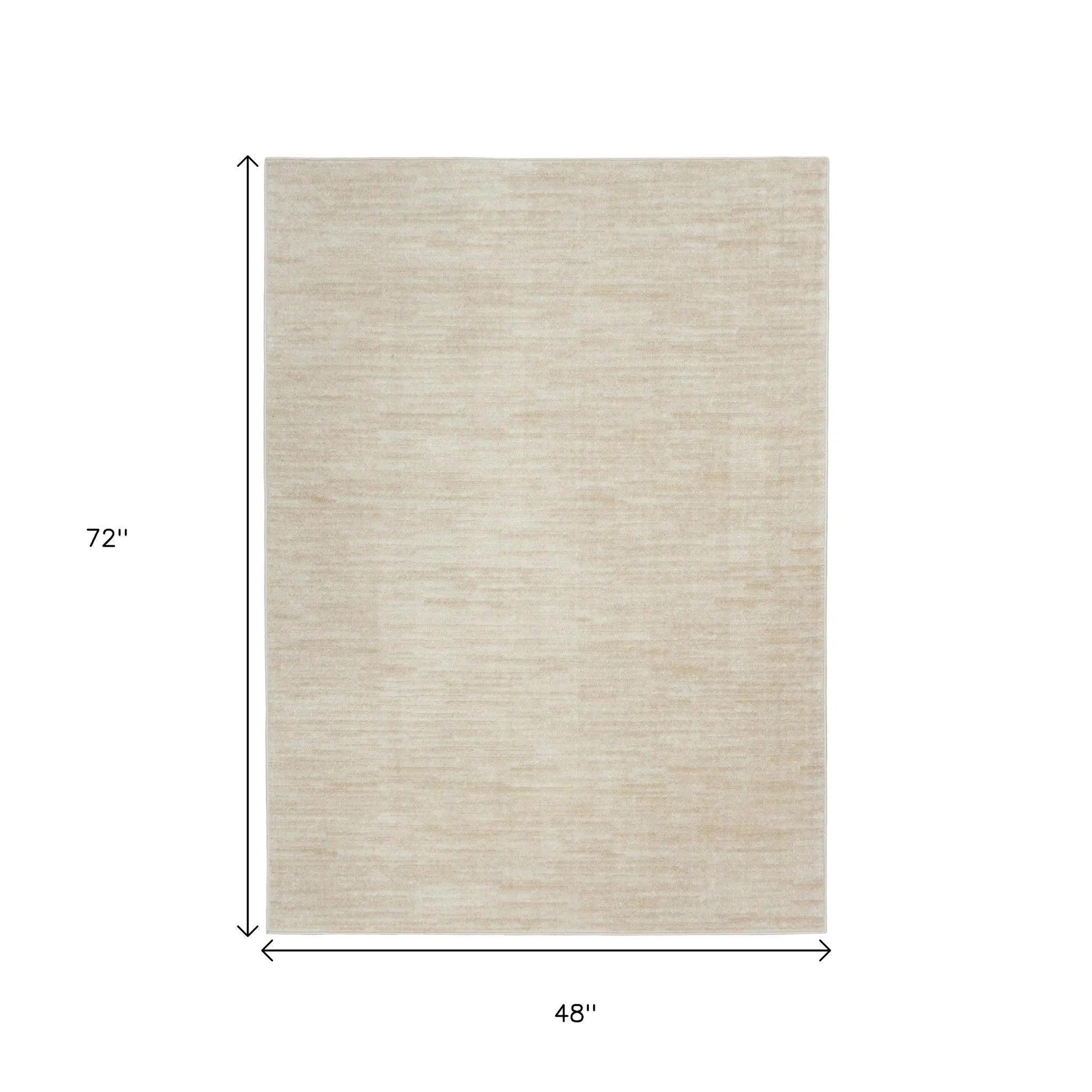 4' X 6' Beige And Ivory Indoor Outdoor Area Rug Homeroots Outdoor
