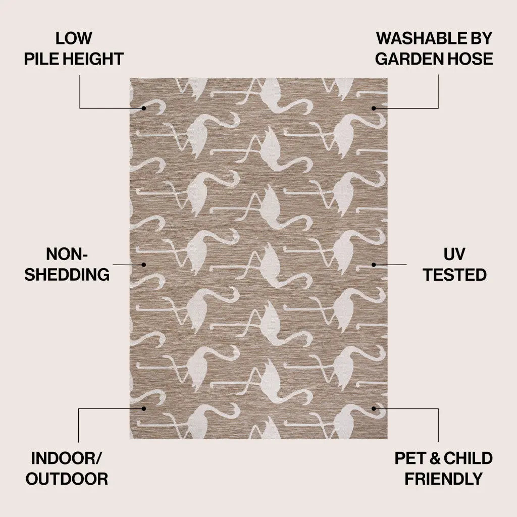 4' X 6' Beige And White Animal Print Indoor Outdoor Area Rug Homeroots Outdoor
