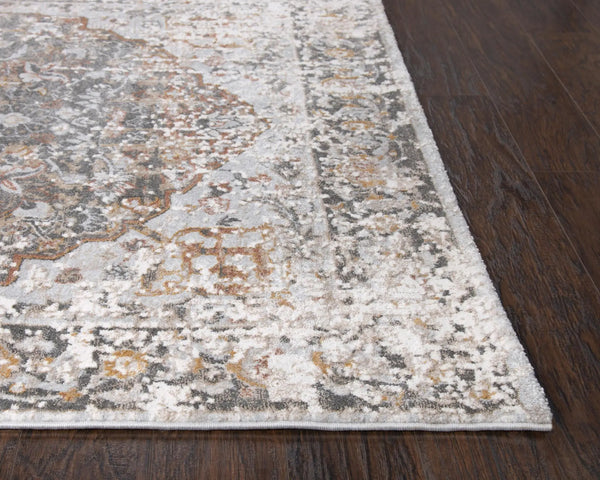 4' X 6' Beige Copper And Gray Medallion Area Rug Homeroots Home Decor