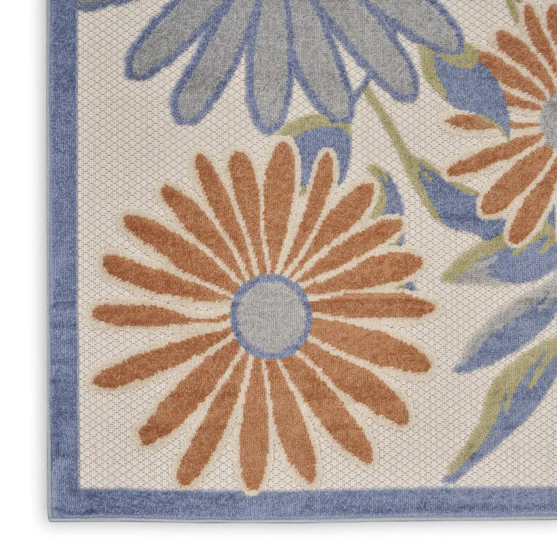4' X 6' Beige Floral Indoor Outdoor Area Rug Homeroots Outdoor