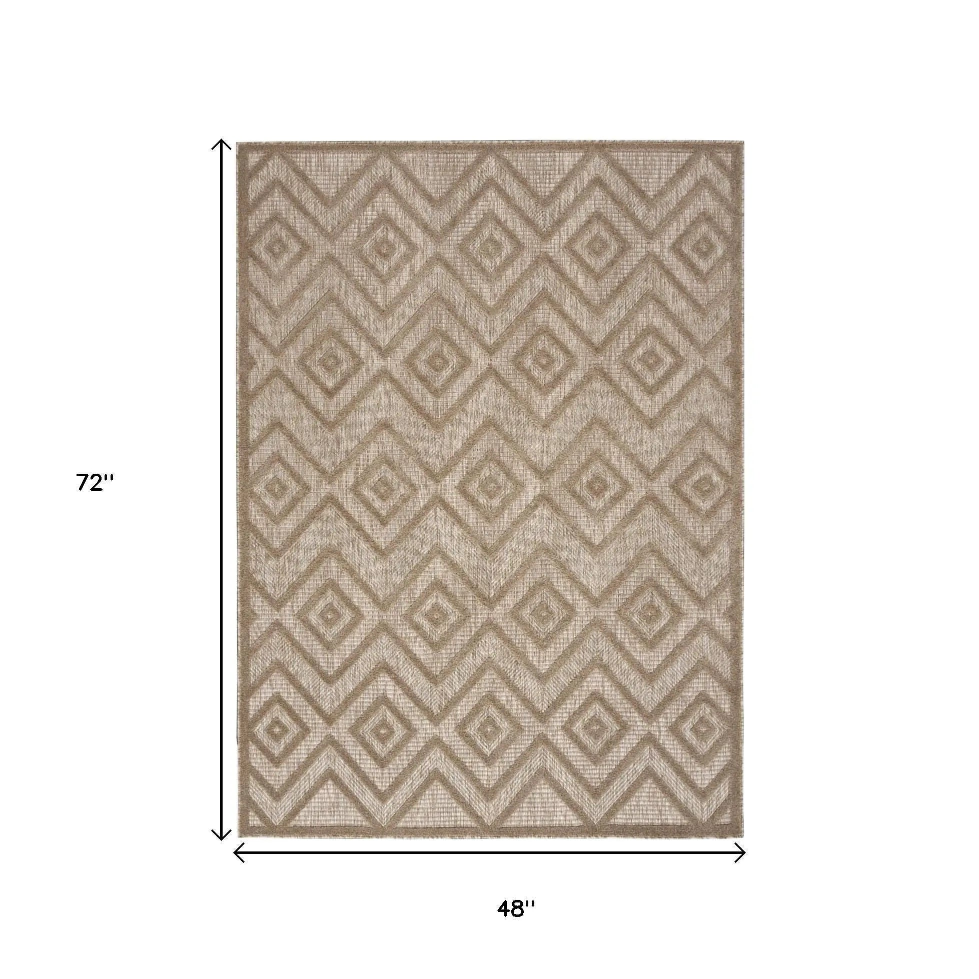 4' X 6' Beige Indoor Outdoor Area Rug Homeroots Outdoor