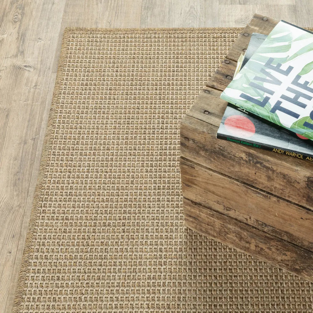 4' X 6' Beige Stain Resistant Indoor Outdoor Area Rug Homeroots Outdoor