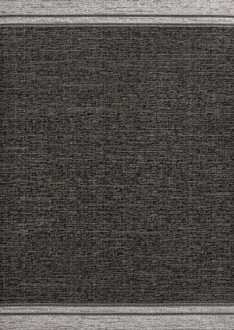 4' X 6' Black And Cream Indoor Outdoor Area Rug - GreatEagleInc