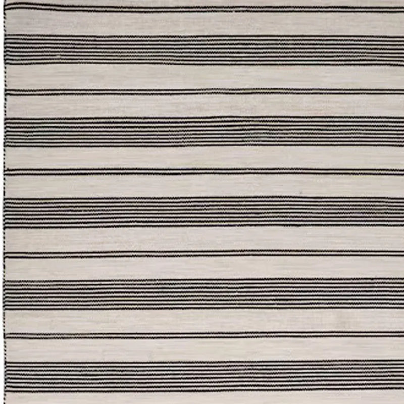 4' X 6' Black And White Striped Hand Woven Area Rug Homeroots Outdoor