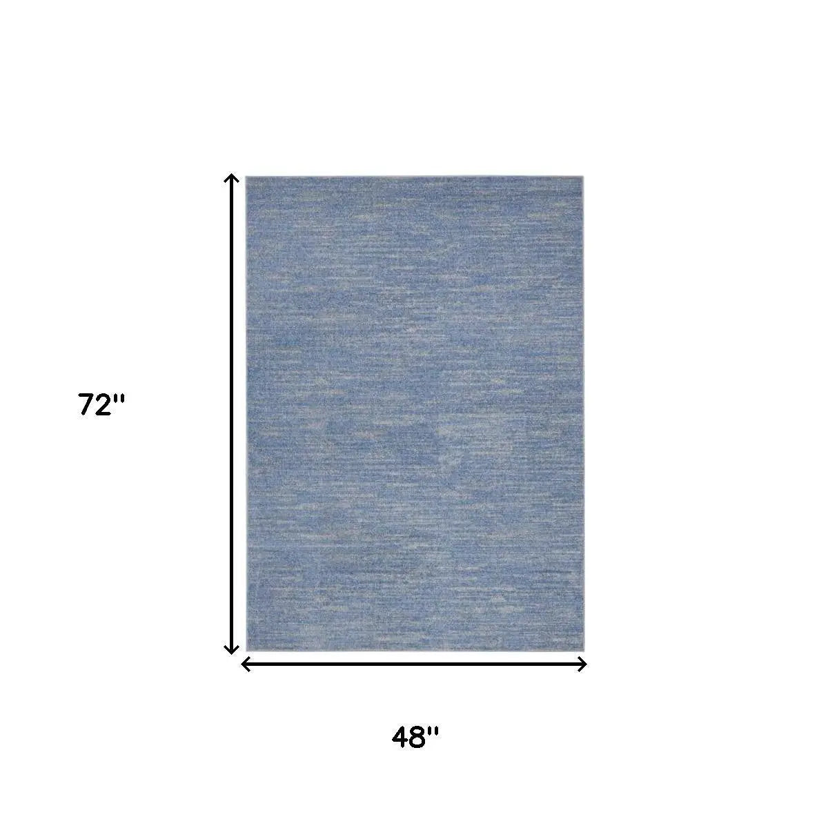 4' X 6' Blue And Gray Indoor Outdoor Area Rug - GreatEagleInc