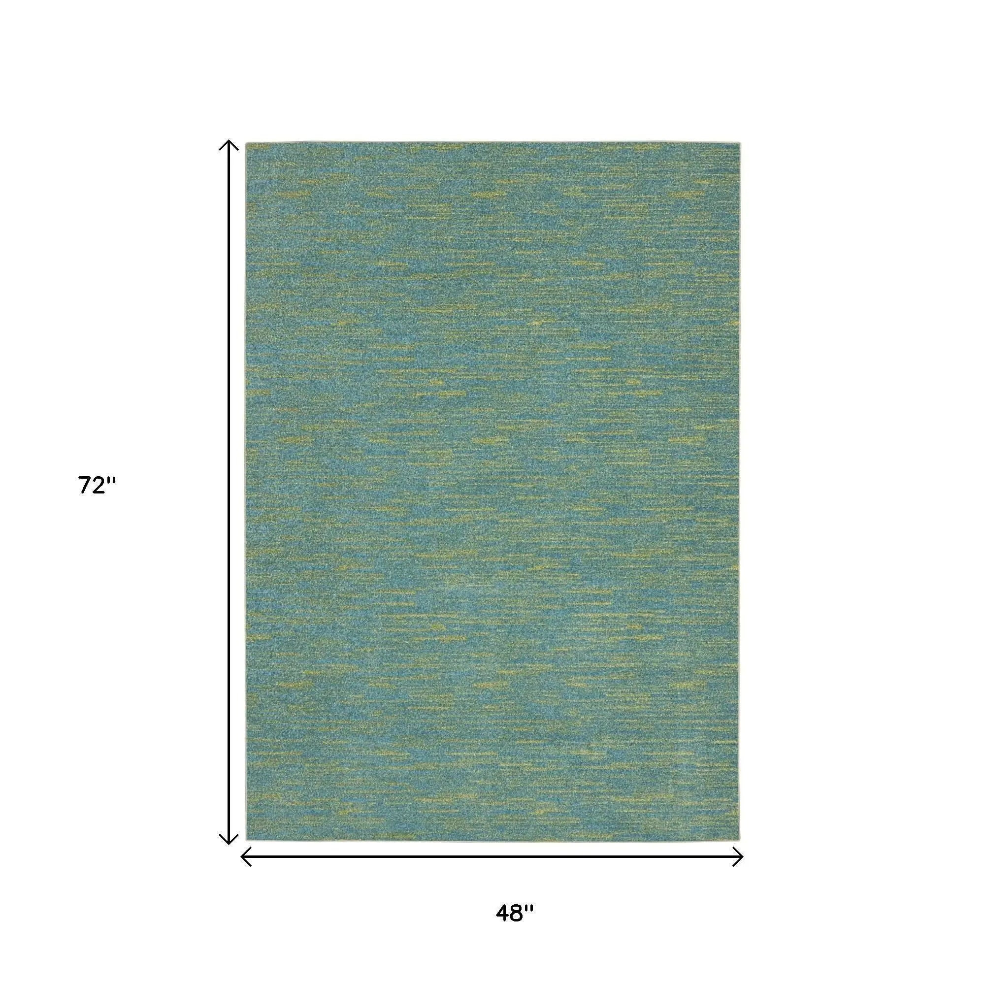 4' X 6' Blue And Green Indoor Outdoor Area Rug Homeroots Outdoor