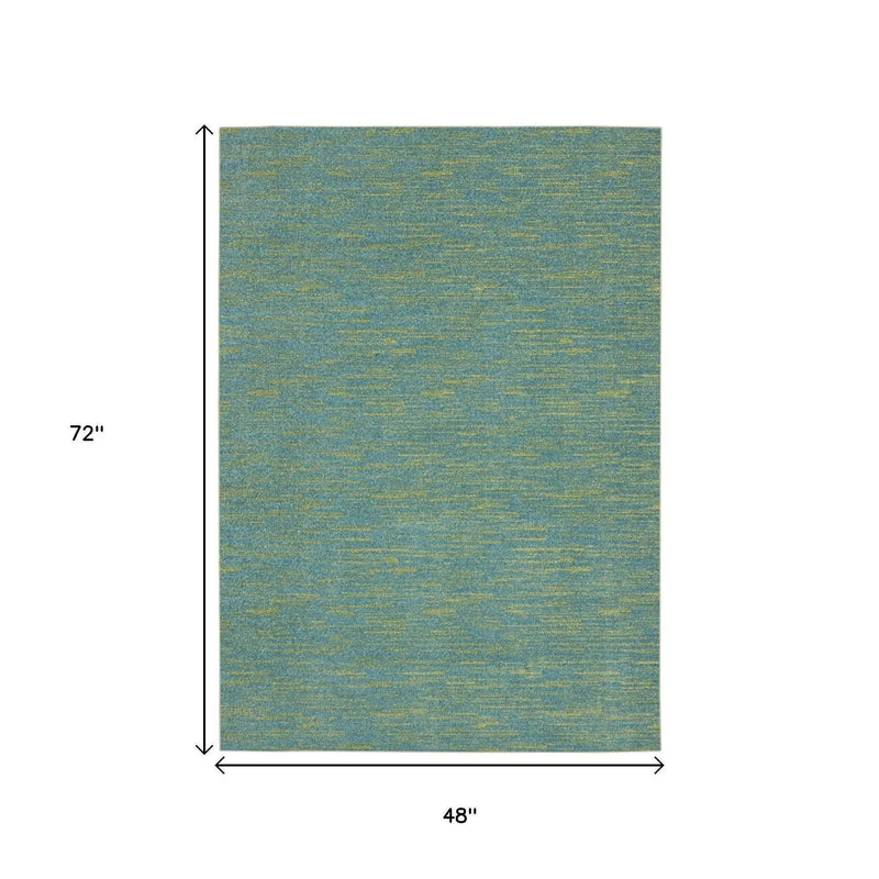 4' X 6' Blue And Green Indoor Outdoor Area Rug Homeroots Outdoor