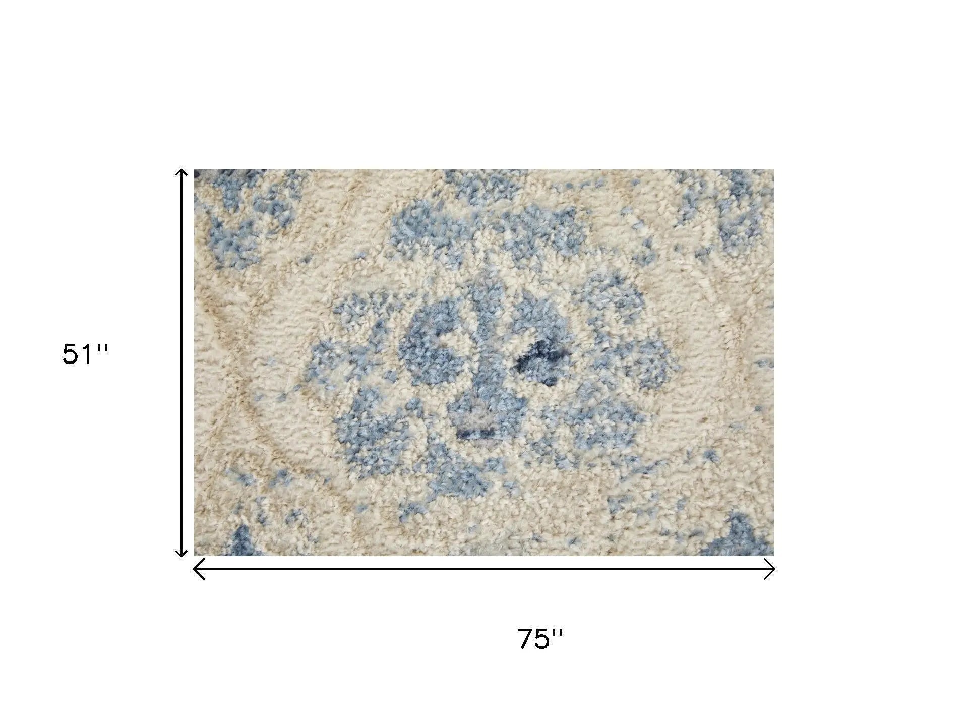 4' X 6' Blue And Ivory Geometric Area Rug Homeroots Home Decor