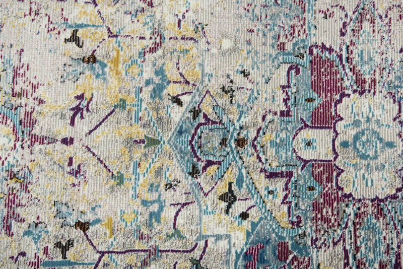 4' X 6' Blue Cream And Gold Oriental Area Rug Homeroots Home Decor