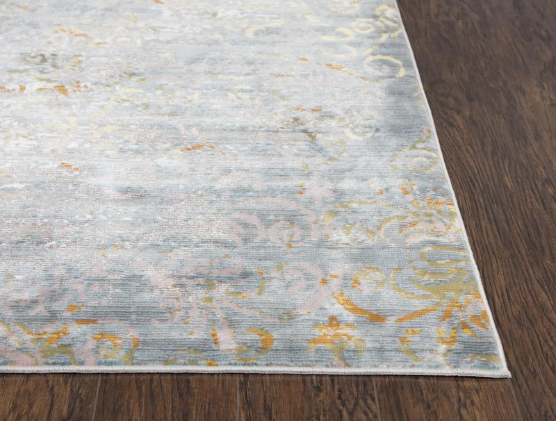 4' X 6' Blue Gray And Cream Oriental Area Rug Homeroots Home Decor