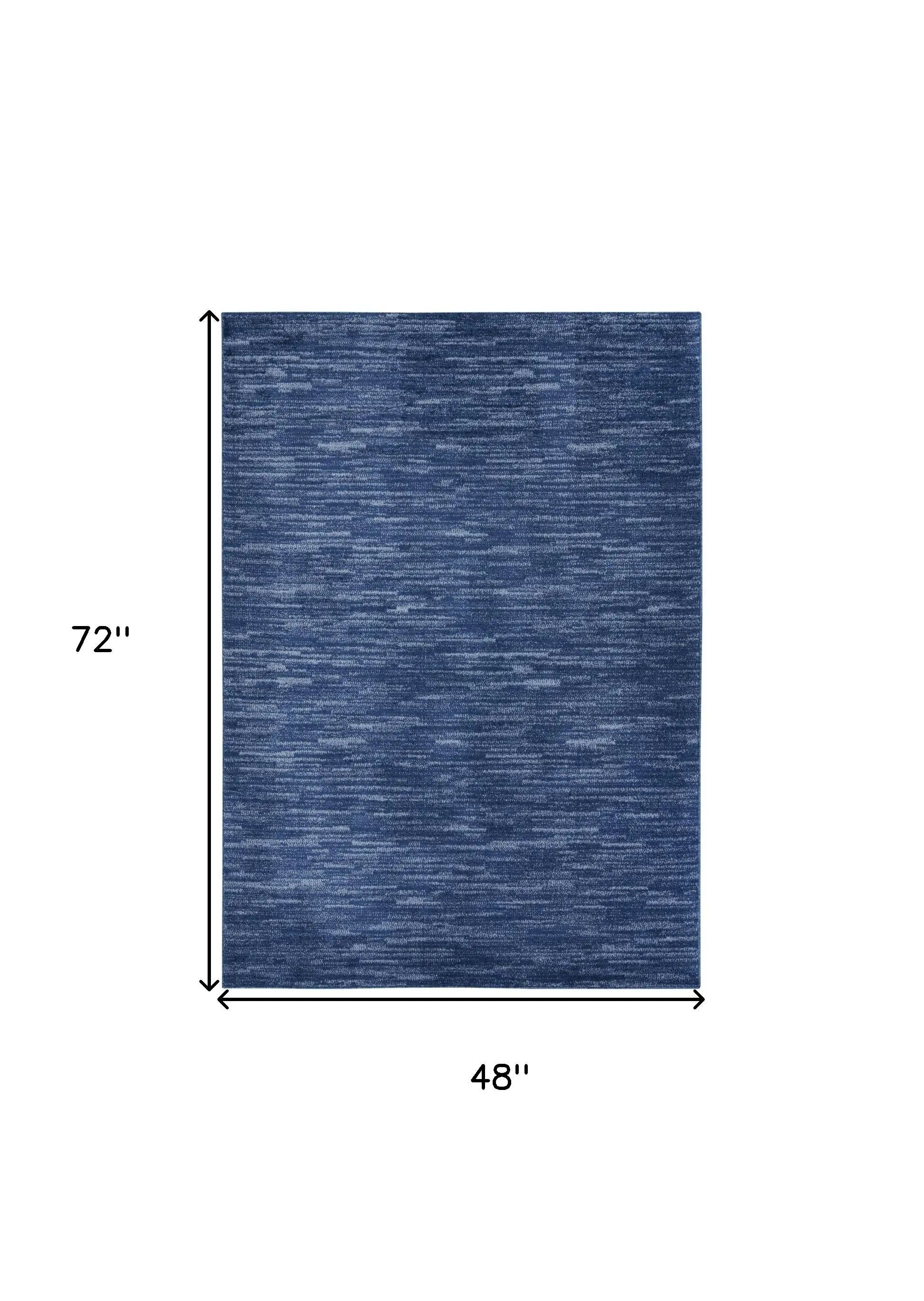 4' X 6' Blue Indoor Outdoor Area Rug - GreatEagleInc