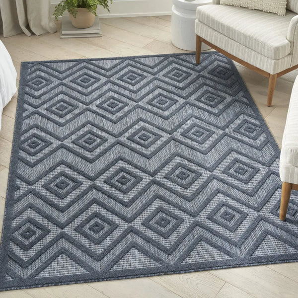 4' X 6' Blue Indoor Outdoor Area Rug - GreatEagleInc
