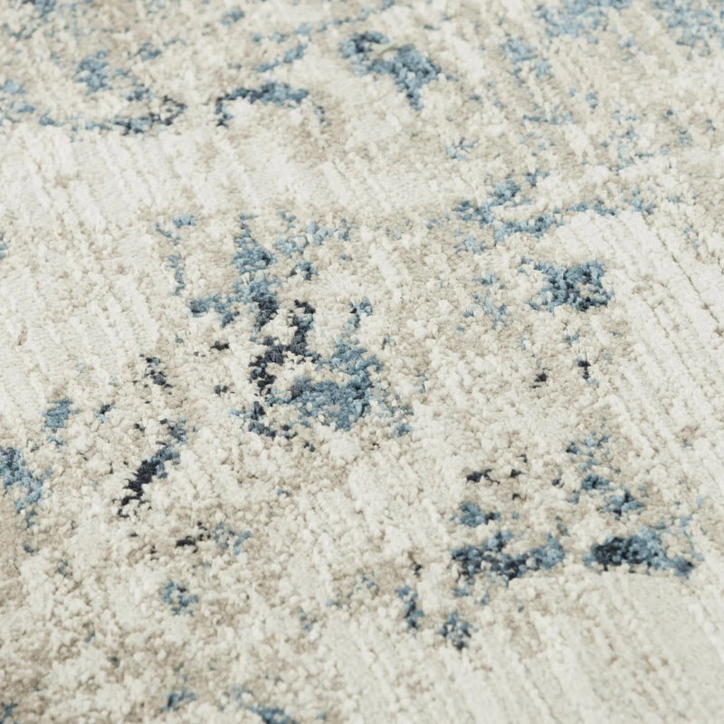 4' X 6' Blue Ivory And Beige Abstract Area Rug Homeroots Home Decor