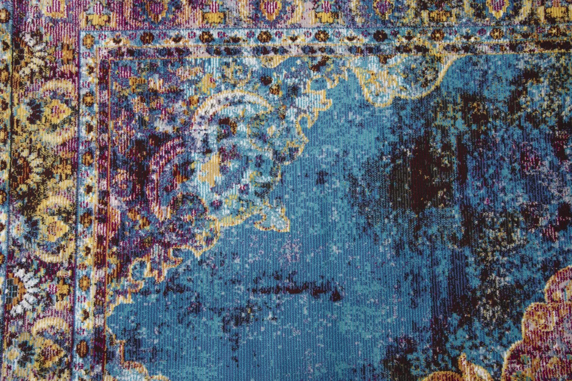 4' X 6' Blue Rust Gold And Cream Oriental Area Rug Homeroots Home Decor