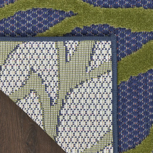 4' X 6' Blue Yellow and Green Indoor Outdoor Area Rug Homeroots Outdoor