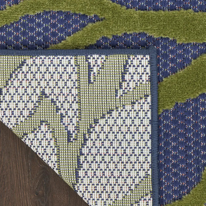 4' X 6' Blue Yellow and Green Indoor Outdoor Area Rug Homeroots Outdoor