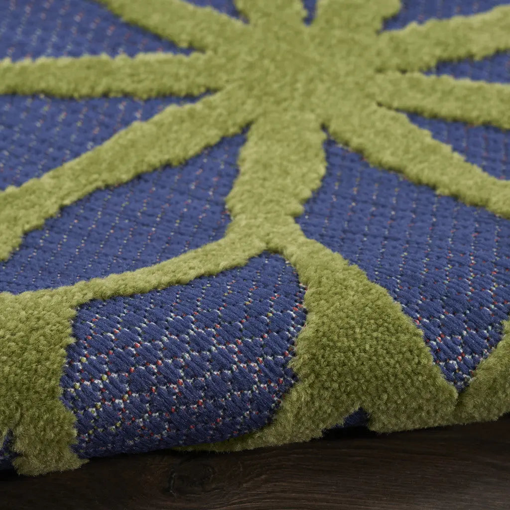4' X 6' Blue Yellow and Green Indoor Outdoor Area Rug Homeroots Outdoor
