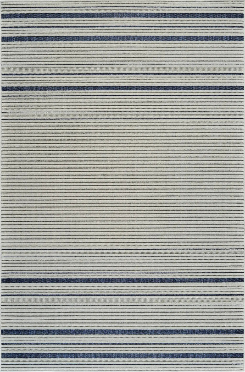 4' X 6' Blue and Cream Striped Distressed Indoor Outdoor Area Rug Homeroots Outdoor