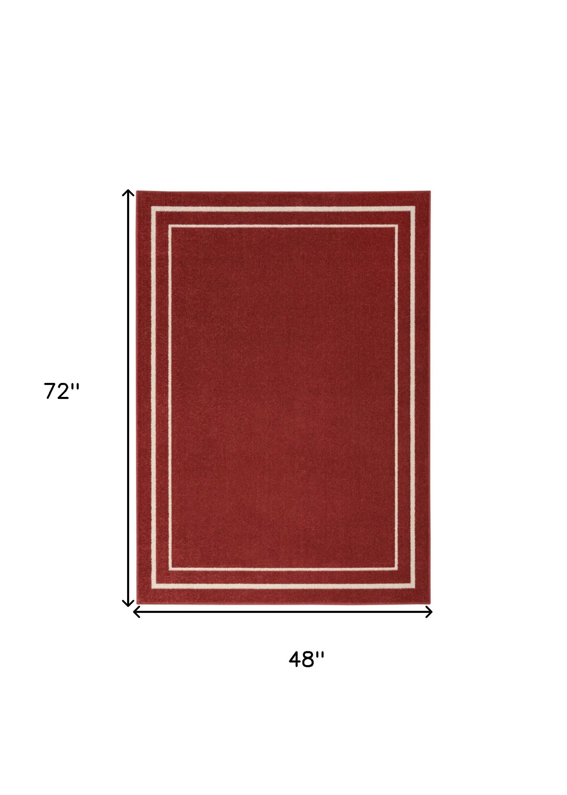 4' X 6' Brick Red And Ivory Indoor Outdoor Area Rug Homeroots Outdoor