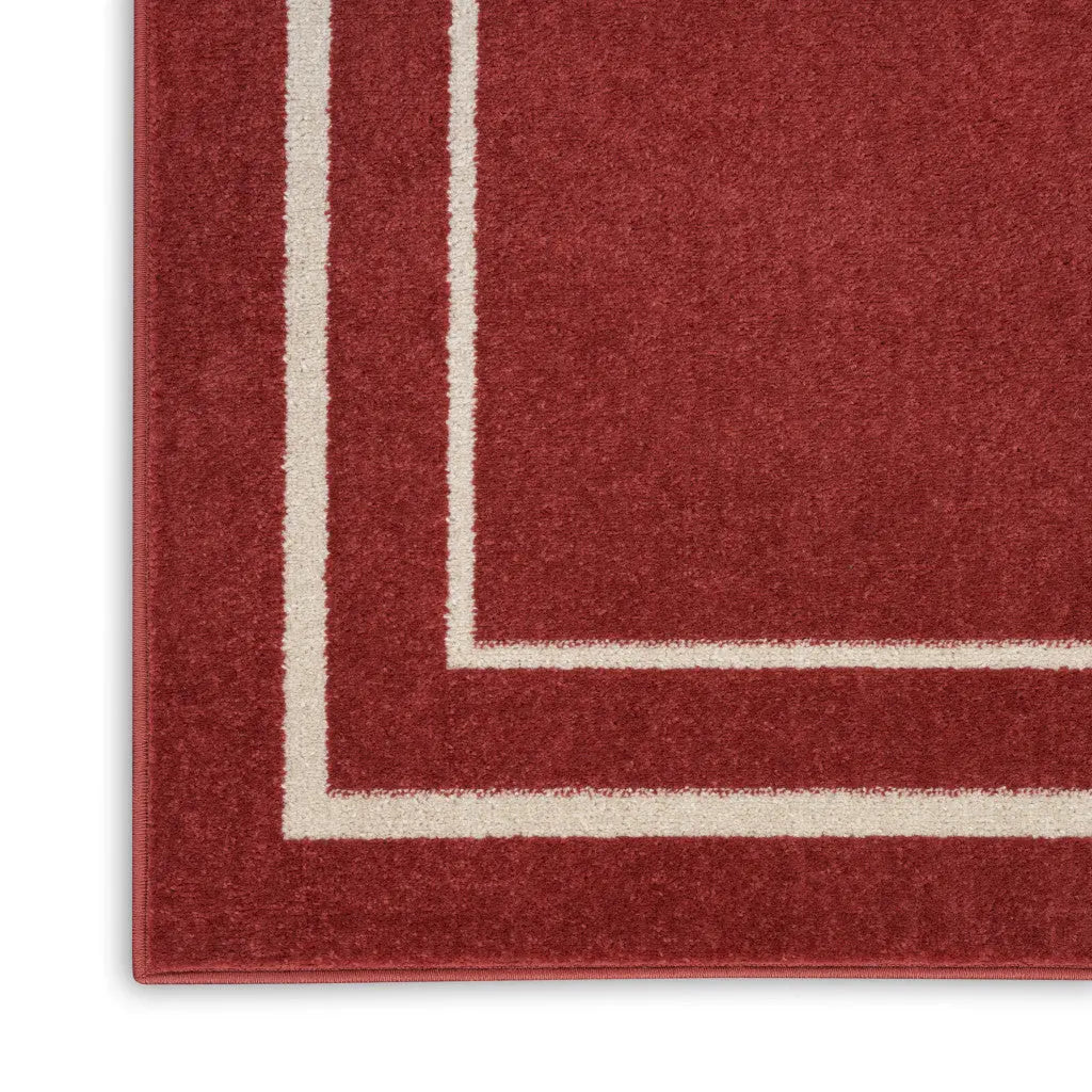 4' X 6' Brick Red And Ivory Indoor Outdoor Area Rug Homeroots Outdoor