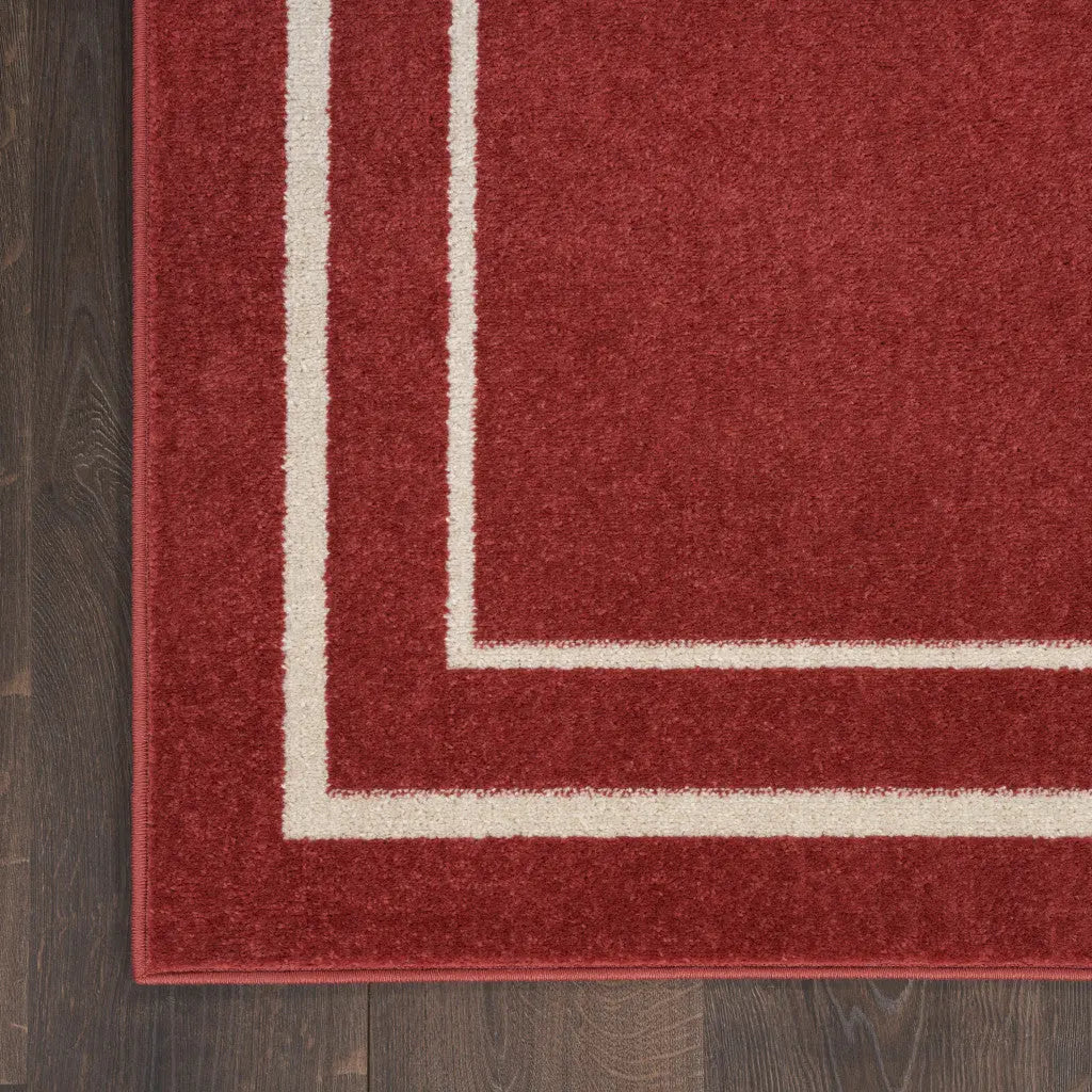 4' X 6' Brick Red And Ivory Indoor Outdoor Area Rug Homeroots Outdoor