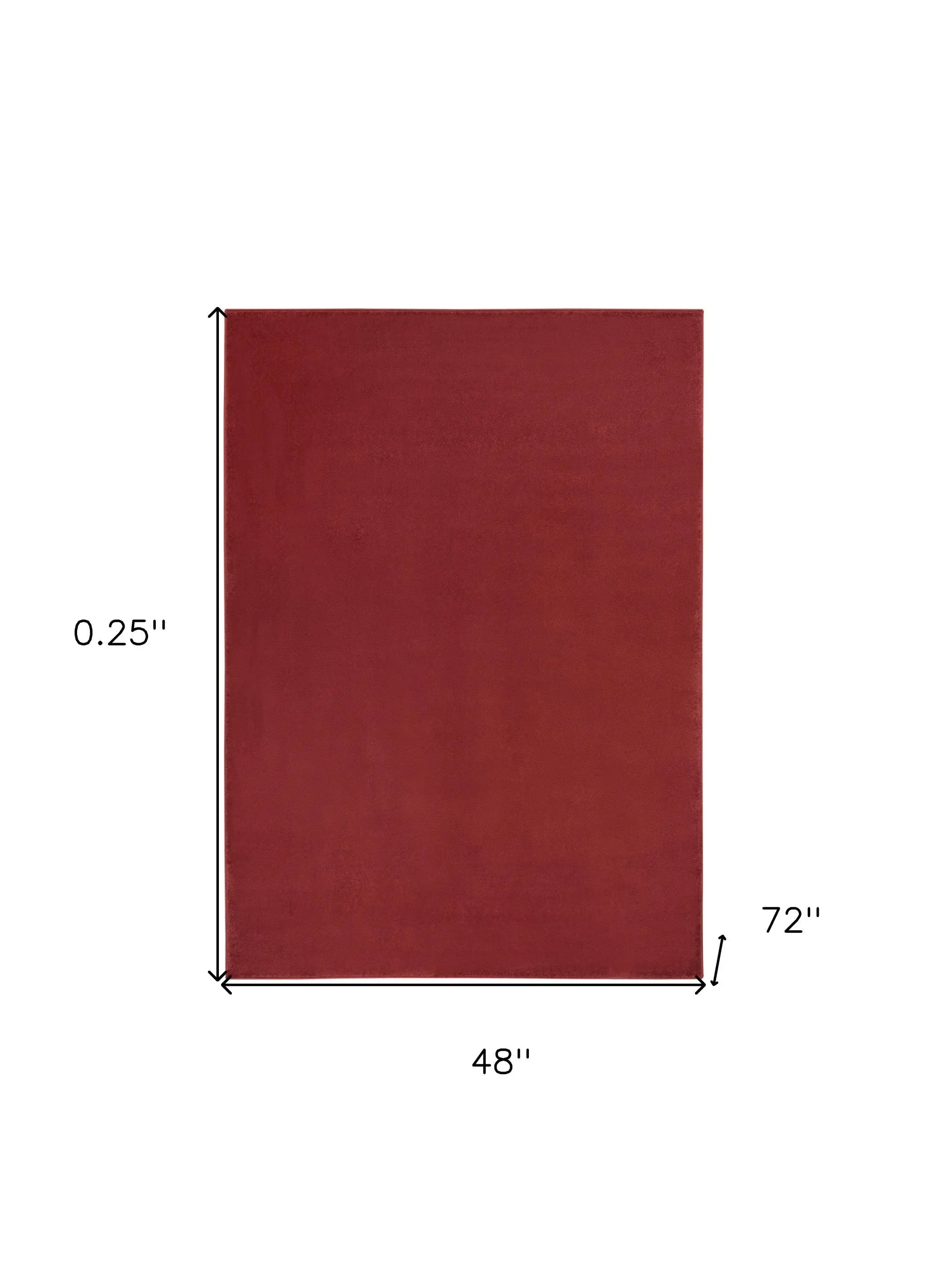 4' X 6' Brick Red Stain Resistant Indoor Outdoor Area Rug Homeroots Outdoor