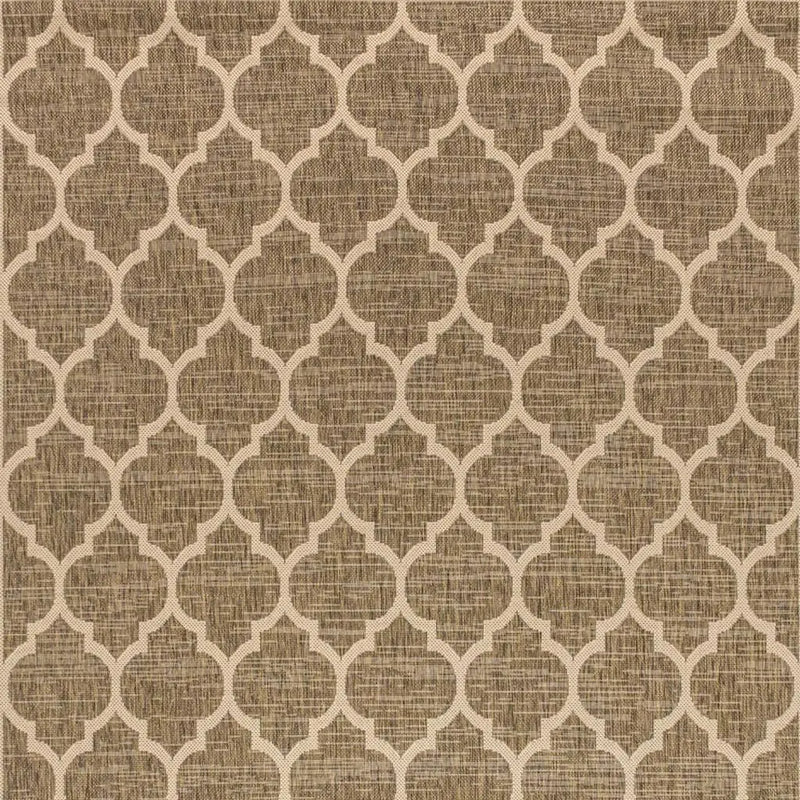 4' X 6' Brown And Beige Geometric Indoor Outdoor Area Rug Homeroots Outdoor