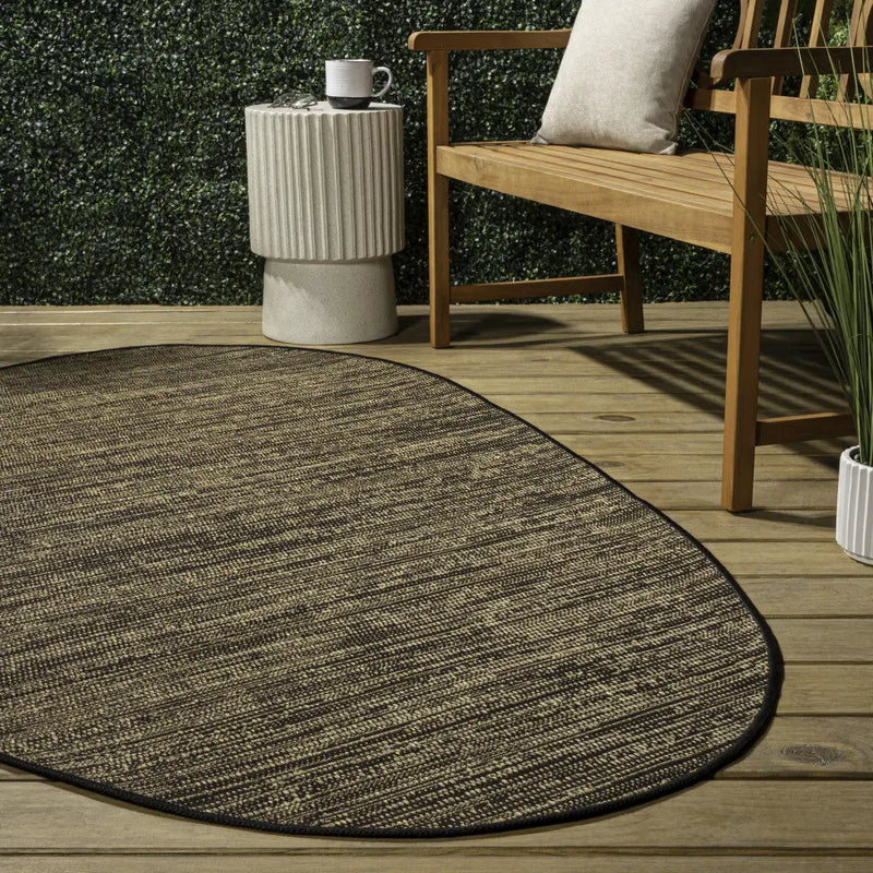 4' X 6' Brown And Black Medallion Indoor Outdoor Area Rug Homeroots Outdoor