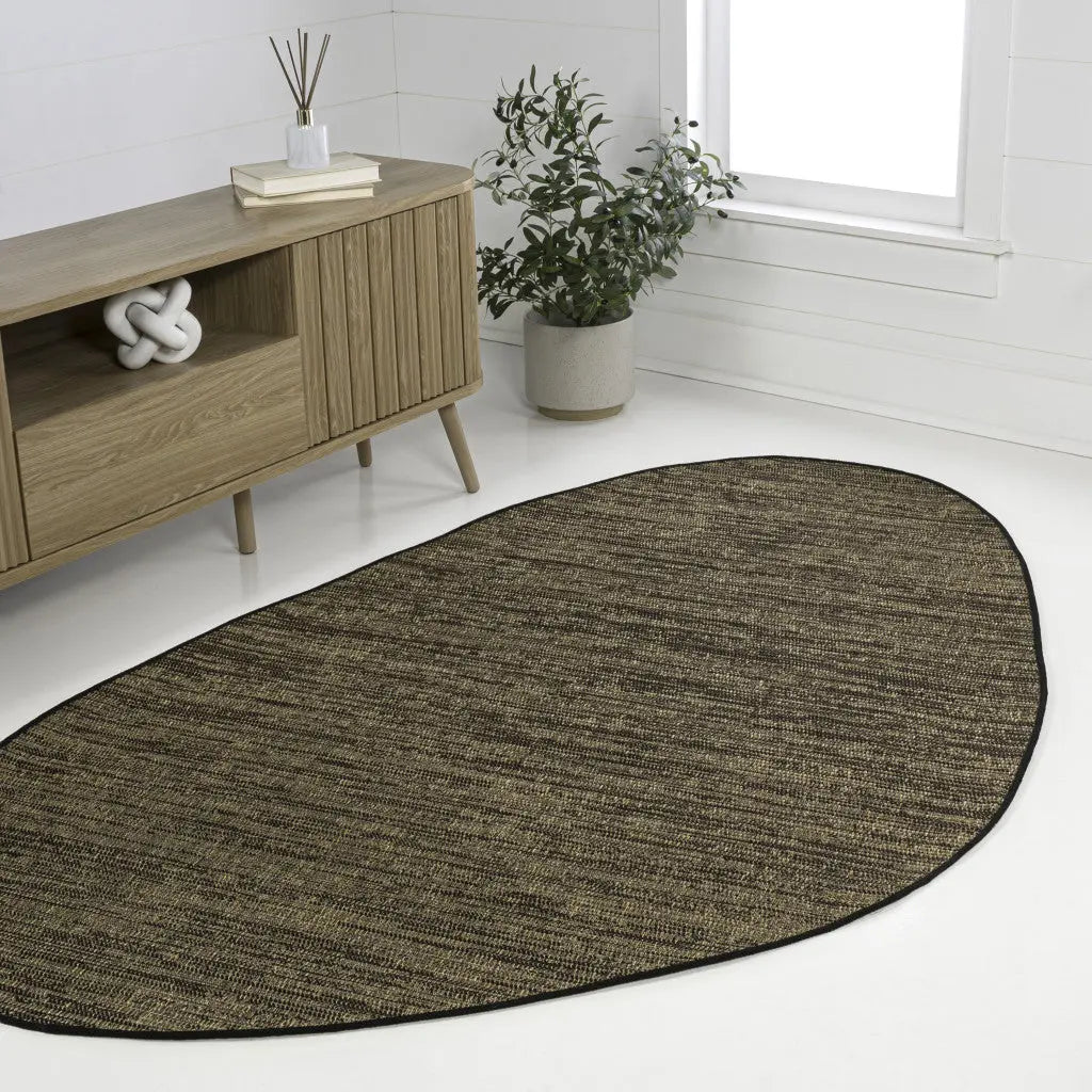 4' X 6' Brown And Black Medallion Indoor Outdoor Area Rug Homeroots Outdoor