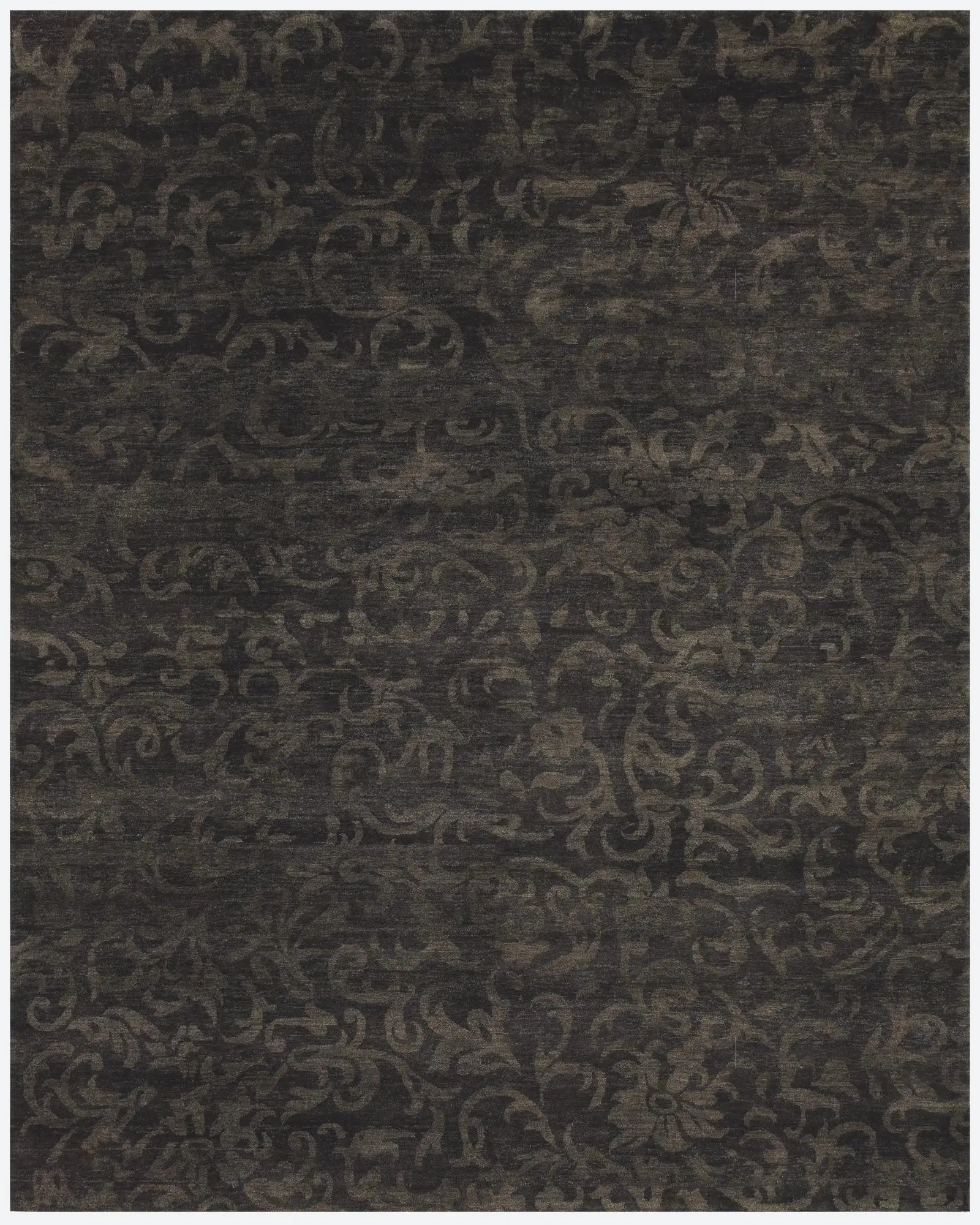 4' X 6' Brown And Black Wool Floral Hand Knotted Area Rug Homeroots Home Decor