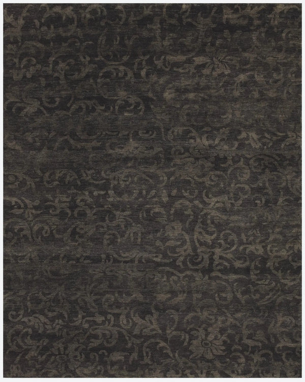 4' X 6' Brown And Black Wool Floral Hand Knotted Area Rug Homeroots Home Decor