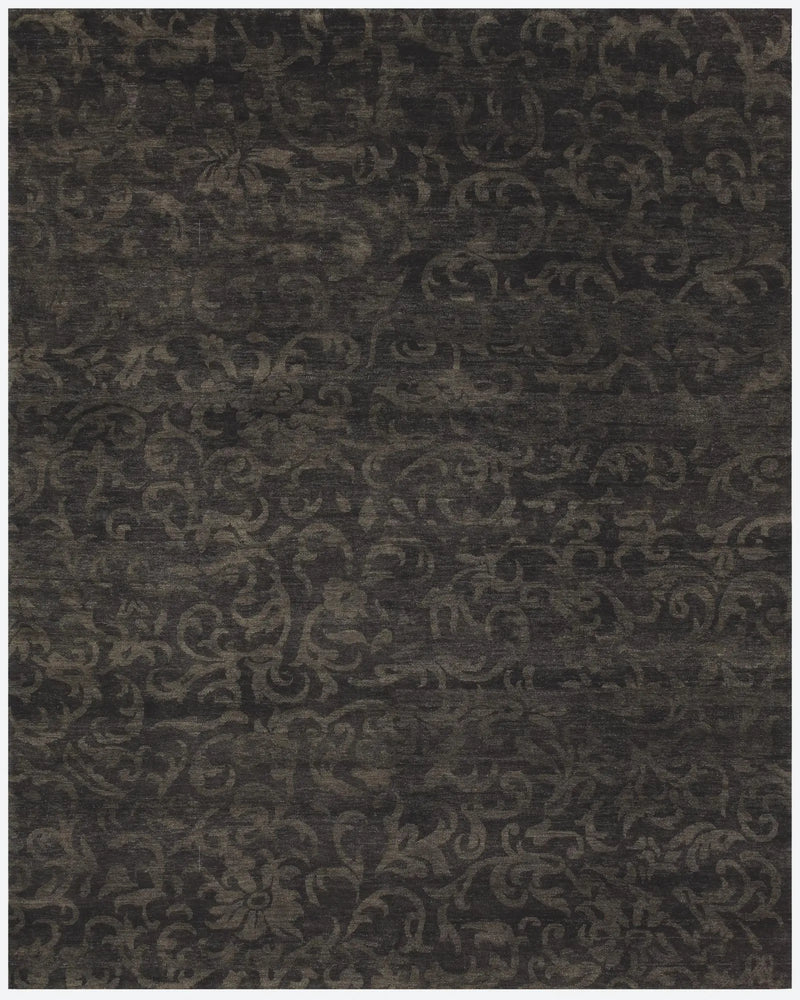 4' X 6' Brown And Black Wool Floral Hand Knotted Area Rug Homeroots Home Decor