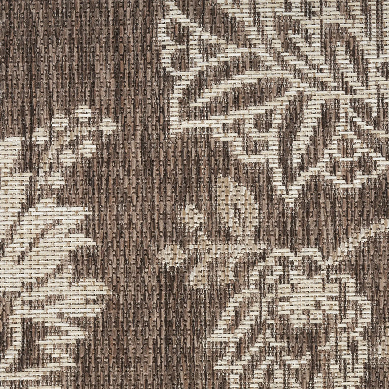 4' X 6' Brown And Ivory Floral Indoor Outdoor Area Rug Homeroots Outdoor