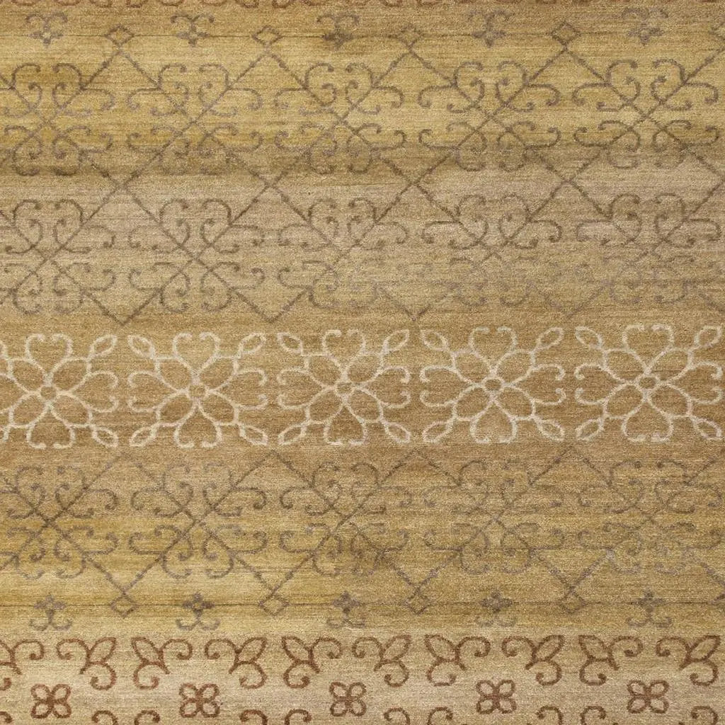 4' X 6' Brown And Tan Wool Geometric Hand Knotted Area Rug Homeroots Home Decor