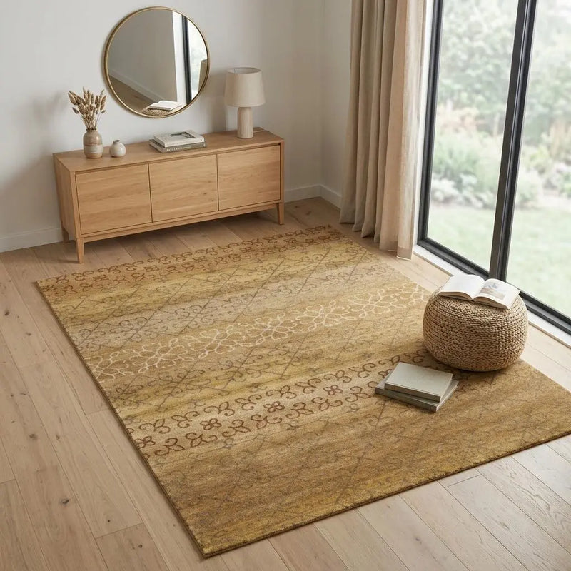 4' X 6' Brown And Tan Wool Geometric Hand Knotted Area Rug Homeroots Home Decor