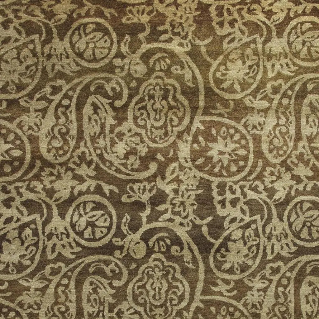 4' X 6' Brown And Tan Wool Paisley Hand Knotted Area Rug Homeroots Home Decor
