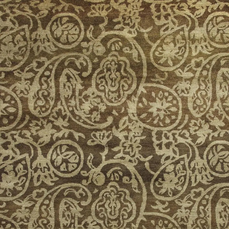 4' X 6' Brown And Tan Wool Paisley Hand Knotted Area Rug Homeroots Home Decor