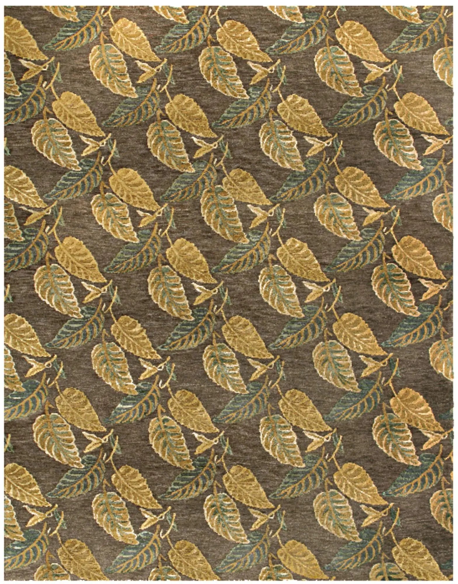 4' X 6' Brown Gold And Gray Floral Hand Knotted Area Rug Homeroots Home Decor