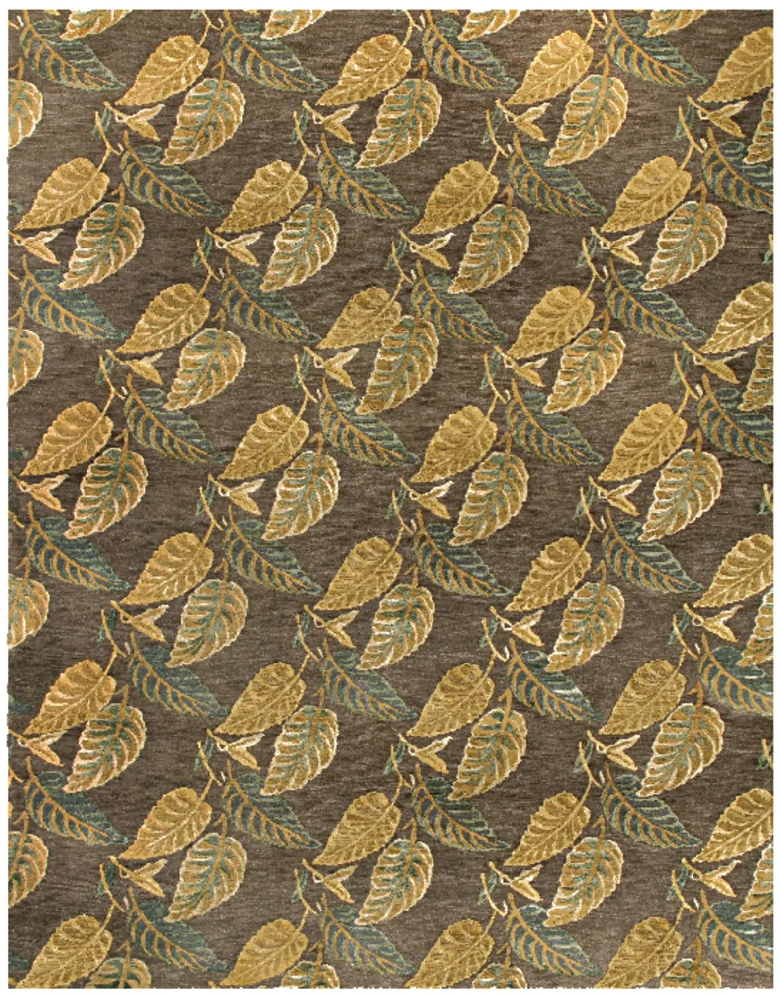 4' X 6' Brown Gold And Gray Floral Hand Knotted Area Rug Homeroots Home Decor