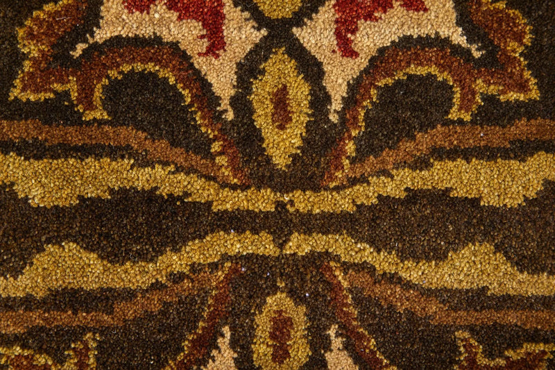 4' X 6' Brown Red And Tan Wool Ikat Hand Knotted Area Rug Homeroots Home Decor