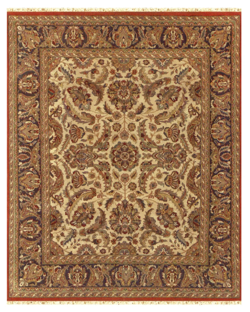 4' X 6' Brown Tan And Red Wool Oriental Hand Knotted Area Rug With Fringe Homeroots Home Decor