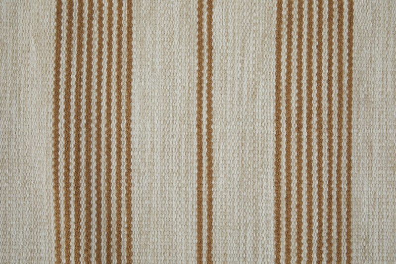 4' X 6' Brown and Ivory Striped Hand Woven Area Rug Homeroots Outdoor